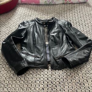 Black Rivet Black Leather Jacket